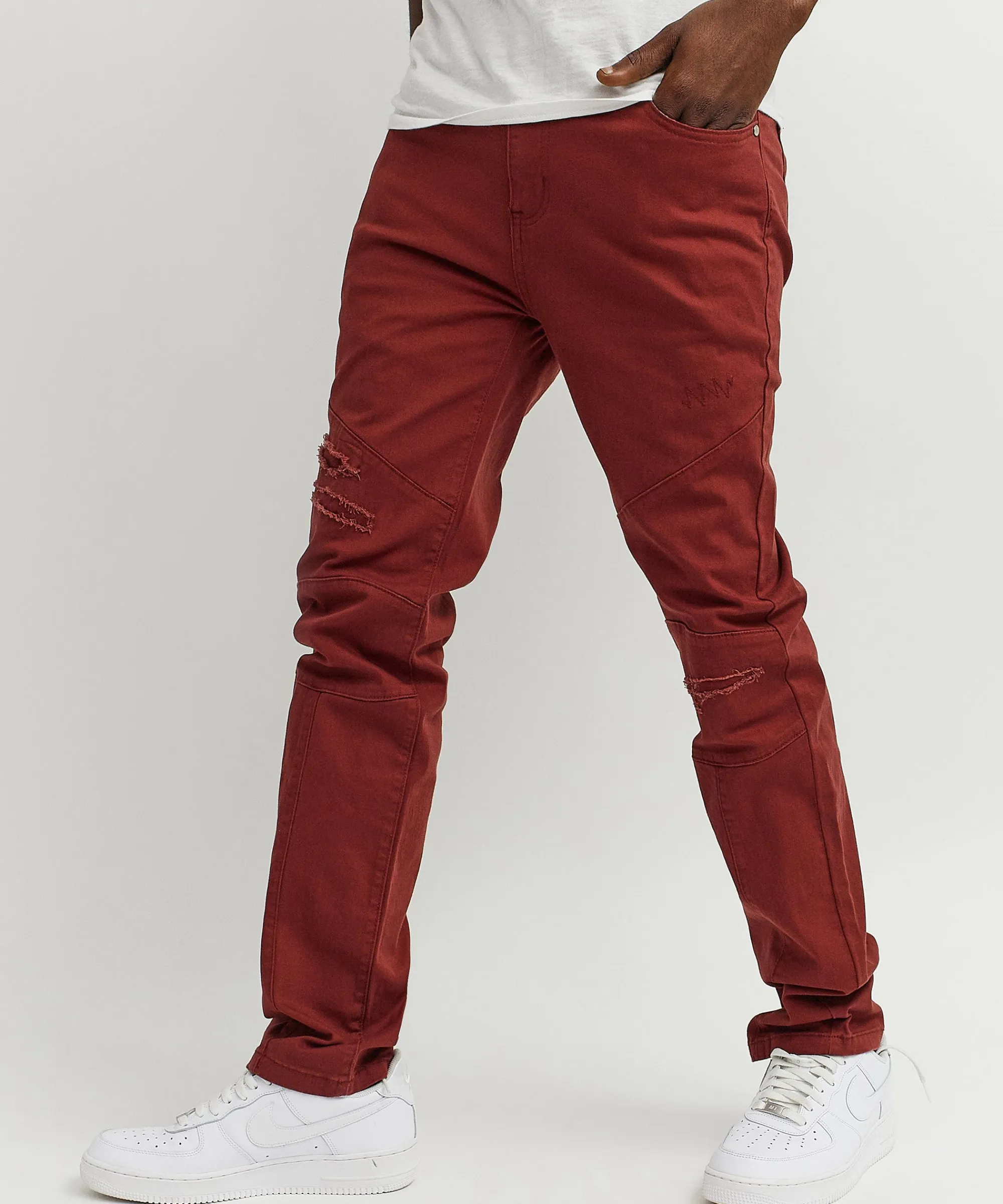 adamson_ripped_detail_slim_jeans__brown_6.webp Sale Adamson Ripped Detail Slim Jeans - Brown Denim Jeans | Denim