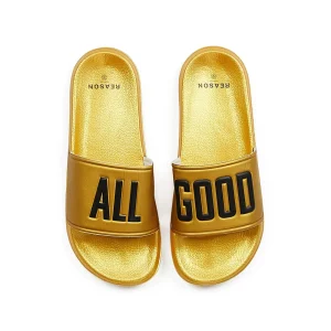 Online All Good Metallic Gold Slides Slides