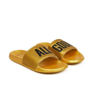 Online All Good Metallic Gold Slides Slides