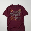 Discount All We Trust Is Us Short Sleeve Tee - Brown Graphic Tees
