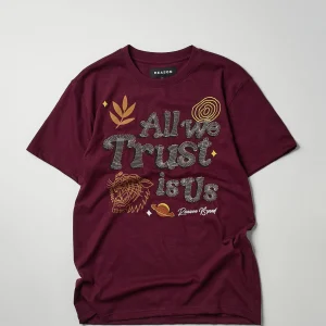 Discount All We Trust Is Us Short Sleeve Tee - Brown Graphic Tees