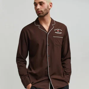 Fashion All We Trust Long Sleeve Woven Shirt - Brown Button Downs