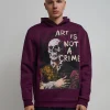 Cheap Art Is Not A Crime Graphic Print Hoodie - Burgundy Hoodies | Hoodies