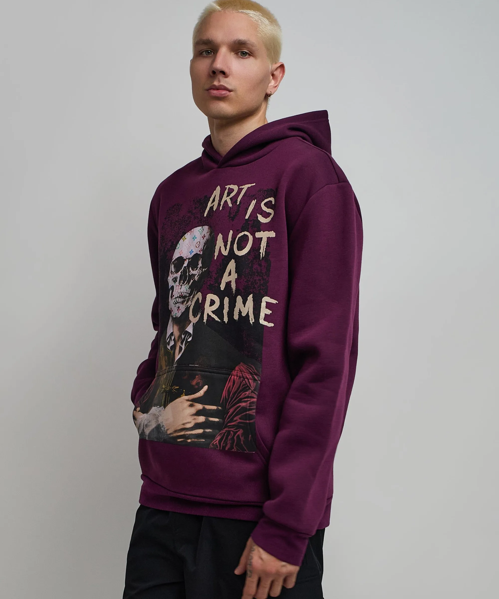 art_is_not_a_crime_graphic_print_hoodie__burgundy_3.webp Cheap Art Is Not A Crime Graphic Print Hoodie - Burgundy Hoodies | Hoodies