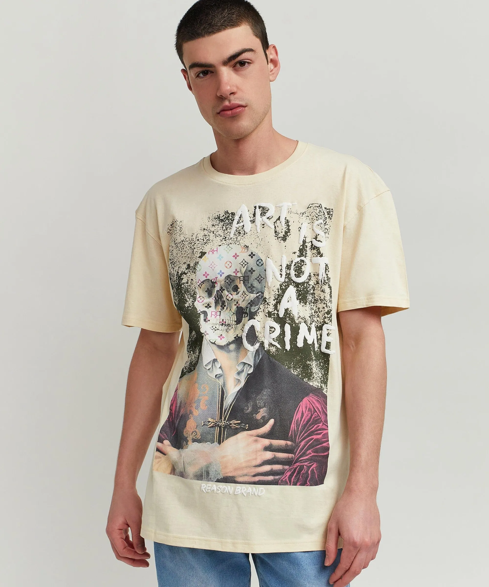 art_is_not_a_crime_short_sleeve_graphic_print_tee__khaki_0.webp Hot Art Is Not A Crime Short Sleeve Graphic Print Tee - Khaki Graphic Tees