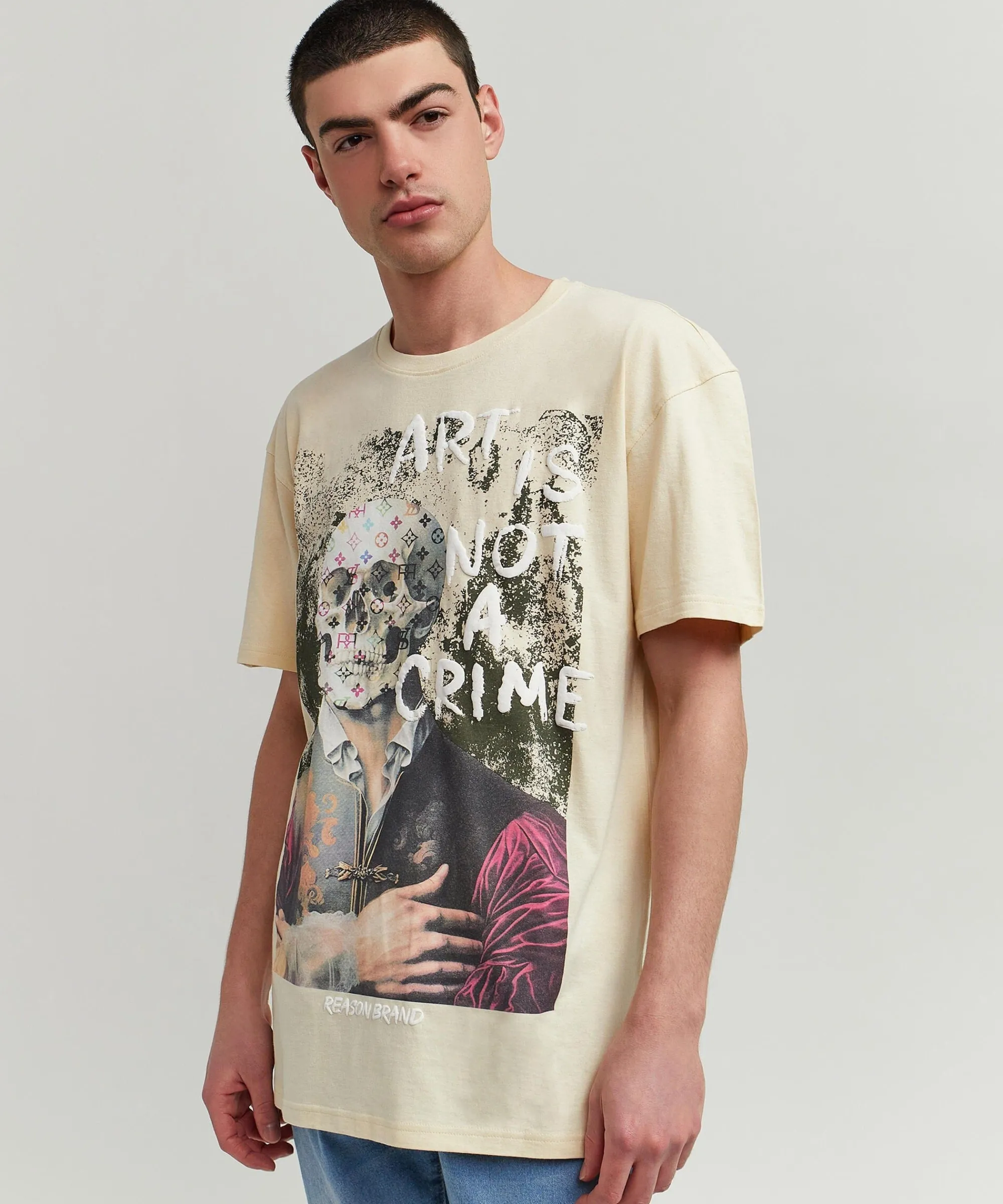 art_is_not_a_crime_short_sleeve_graphic_print_tee__khaki_2.webp Hot Art Is Not A Crime Short Sleeve Graphic Print Tee - Khaki Graphic Tees