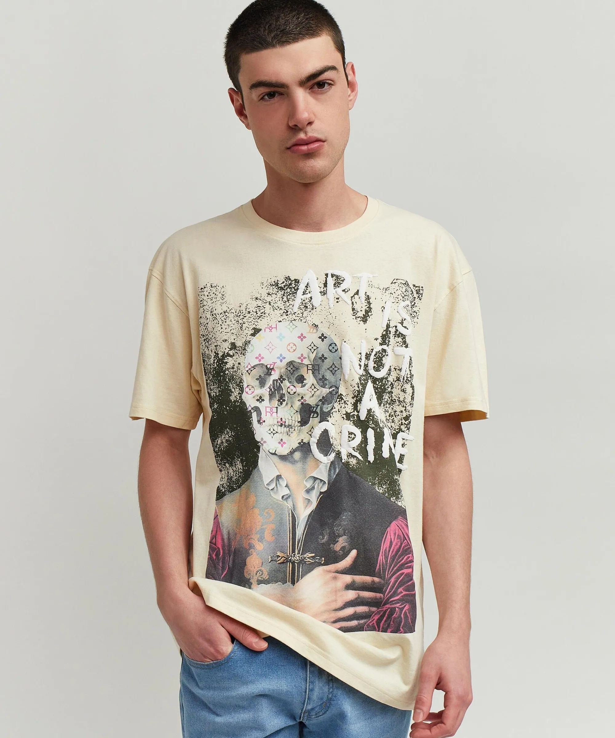 art_is_not_a_crime_short_sleeve_graphic_print_tee__khaki_3.webp Hot Art Is Not A Crime Short Sleeve Graphic Print Tee - Khaki Graphic Tees