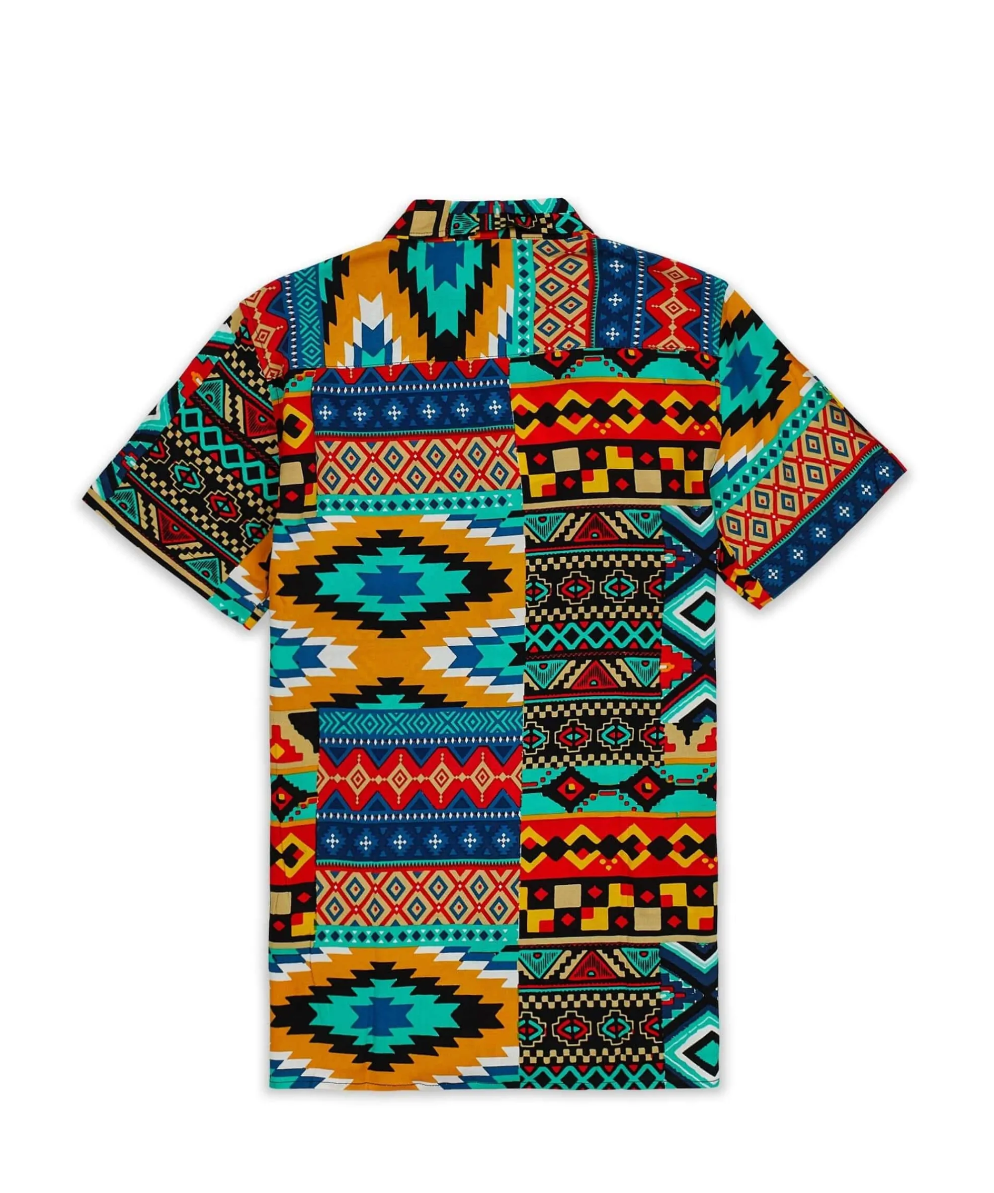 aztec_print_short_sleeve_shirt_2.webp Clearance Aztec Print Short Sleeve Shirt Button Downs