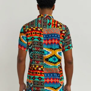 Clearance Aztec Print Short Sleeve Shirt Button Downs