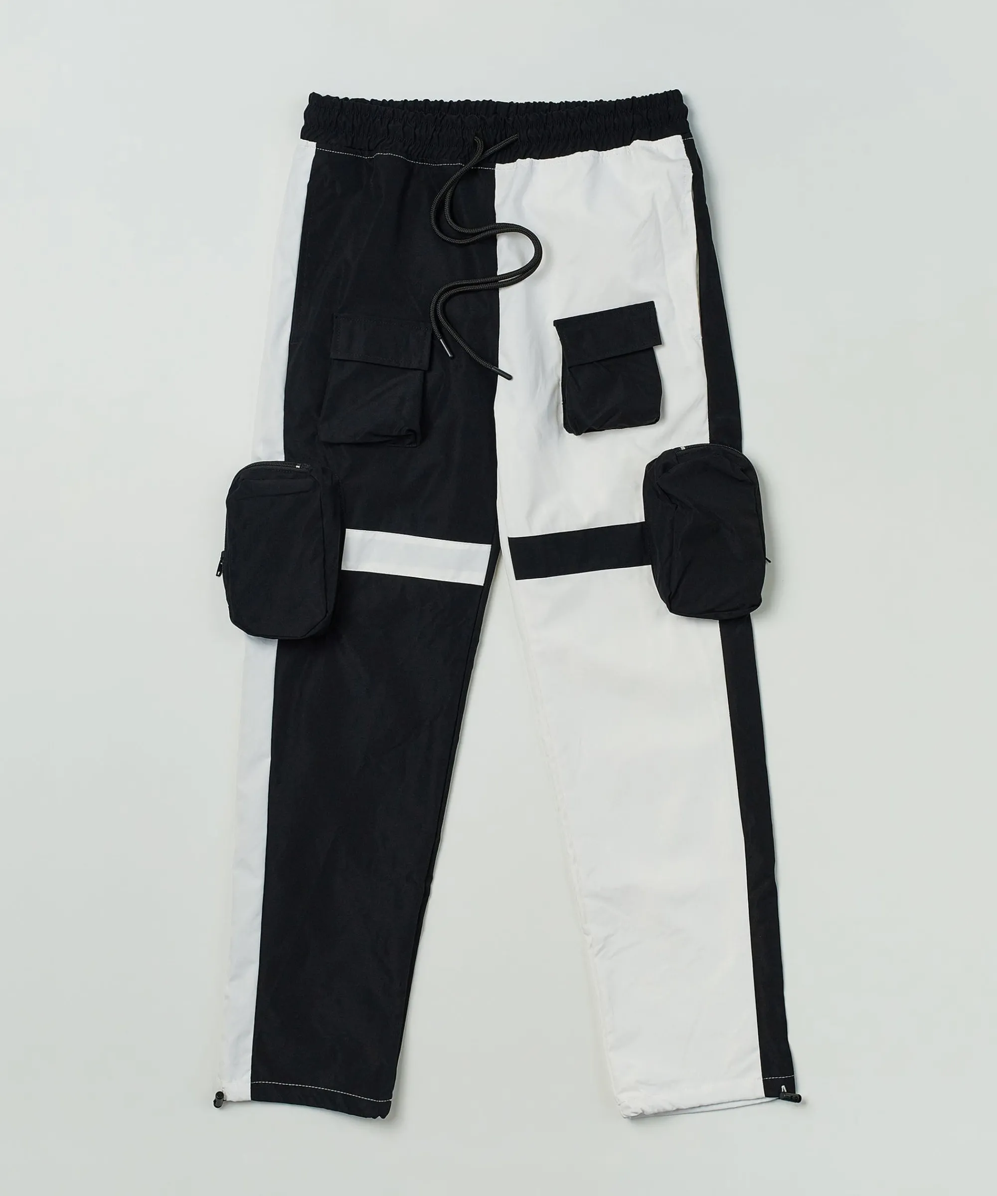 bader_cotton_twill_color_block_utility_joggers__blackwhite_4.webp Discount Bader Cotton Twill Color Block Utility Joggers - Black&White Shop All Bottoms | Cargo & Utility Pants