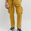 Discount Bader Cotton Twill Color Block Utility Joggers - Tan Shop All Bottoms | Cargo & Utility Pants
