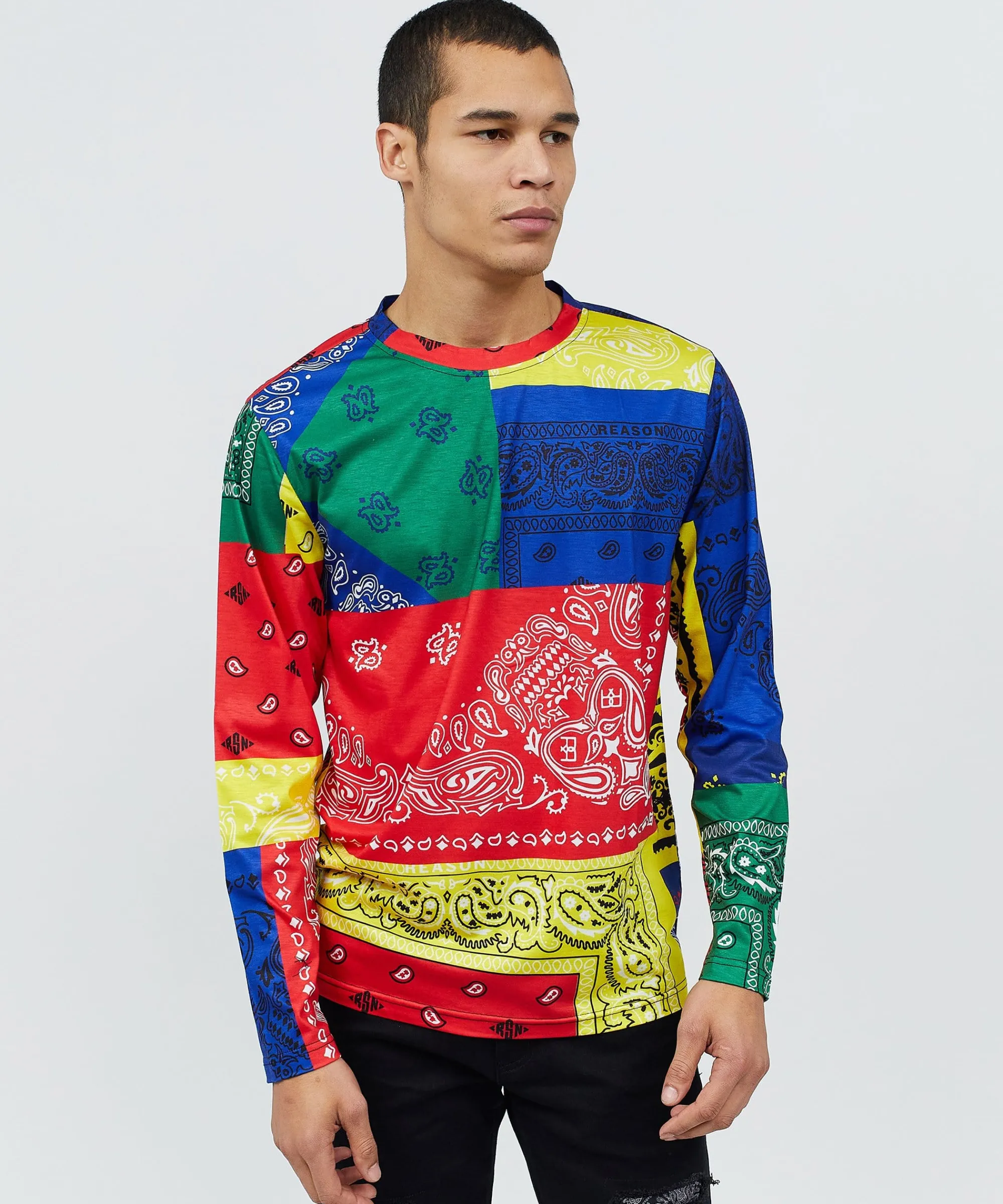 bandana_multi_color_long_sleeve_tee_3.webp Best Bandana Multi Color Long Sleeve Tee Long Sleeve Tees | Graphic Tees