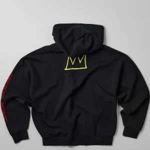 Fashion Basquiat™ Evil Thoughts Embroidered Hoodie - Black Hoodies | Hoodies