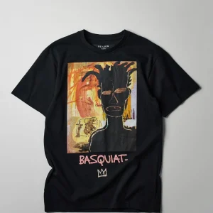 Hot Basquiat Self Portrait Short Sleeve Tee - Black Graphic Tees
