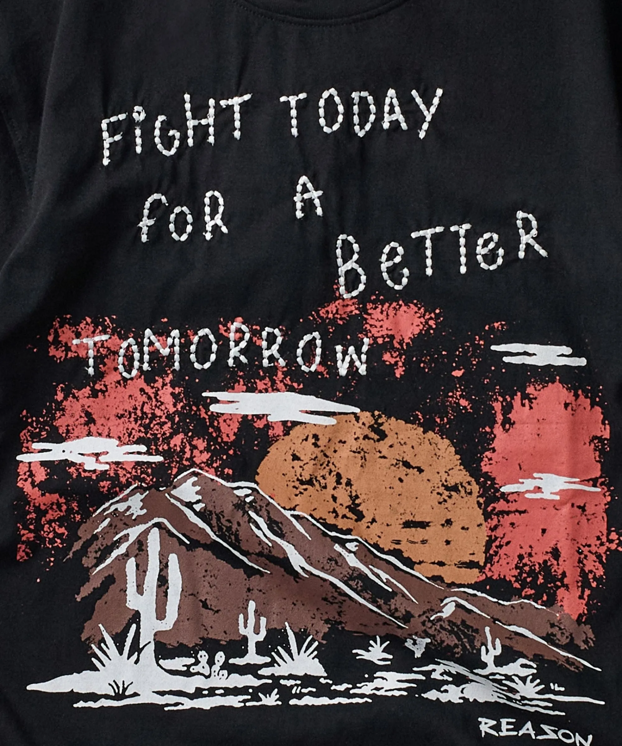 better_tomorrow_embroidered_short_sleeve_tee__black_2.webp Hot Better Tomorrow Embroidered Short Sleeve Tee - Black Graphic Tees