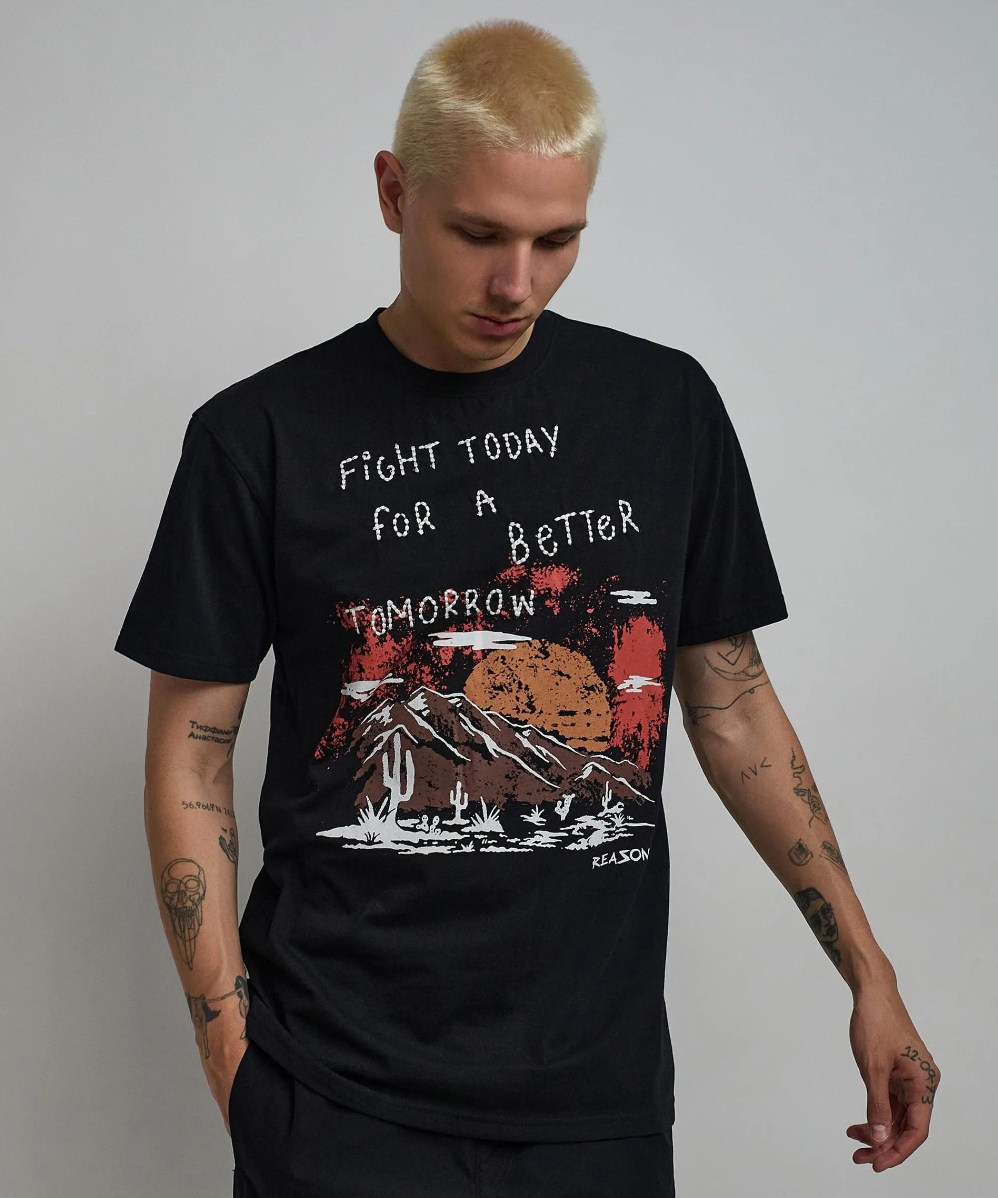 better_tomorrow_embroidered_short_sleeve_tee__black_4.webp Hot Better Tomorrow Embroidered Short Sleeve Tee - Black Graphic Tees