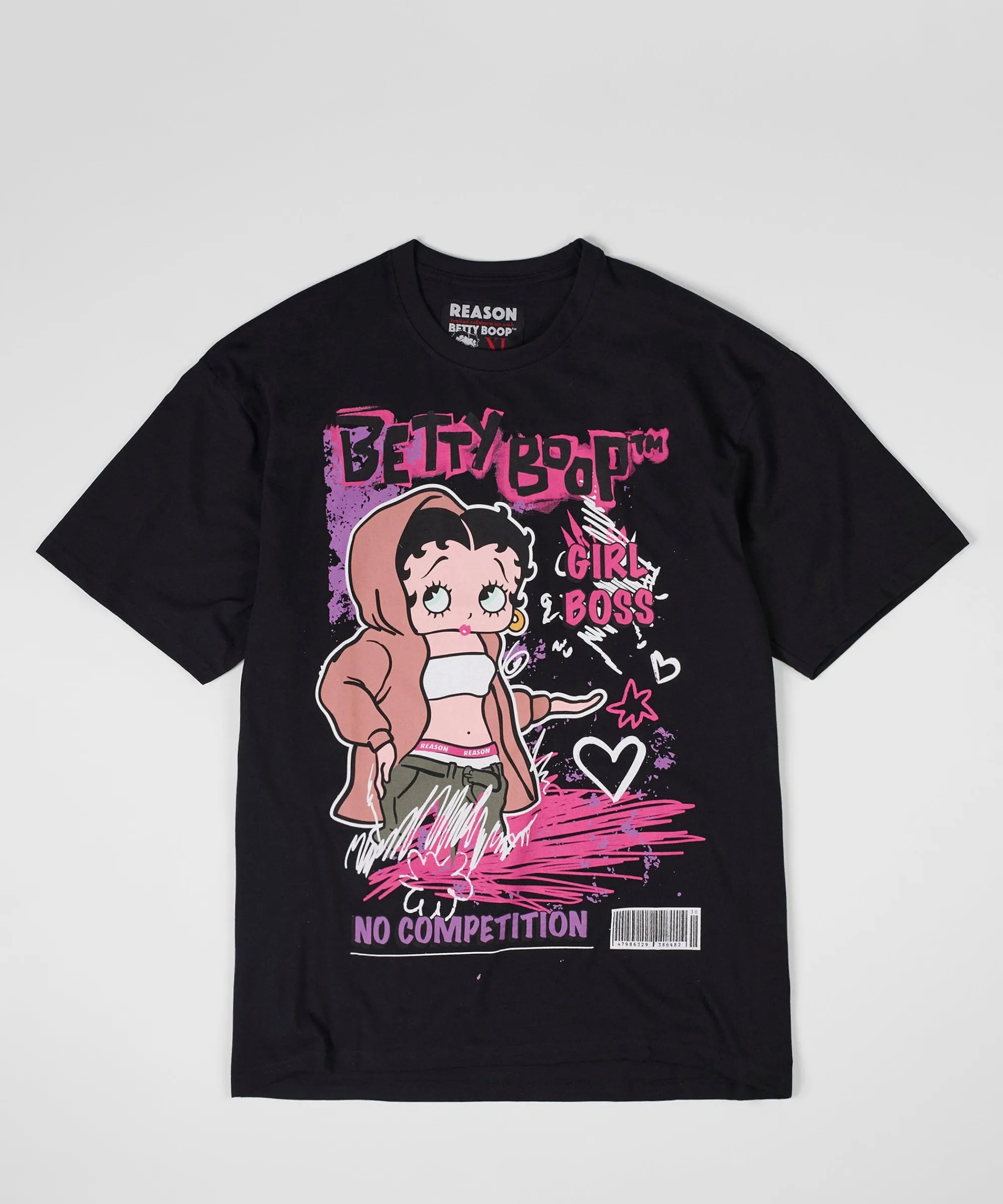 betty_boop_streets_short_sleeve_tee__black_0.webp Discount Betty Boop Streets Short Sleeve Tee - Black Graphic Tees