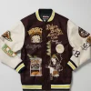 Best Sale Betty Boop Varsity Jacket - Brown Varsity Jackets