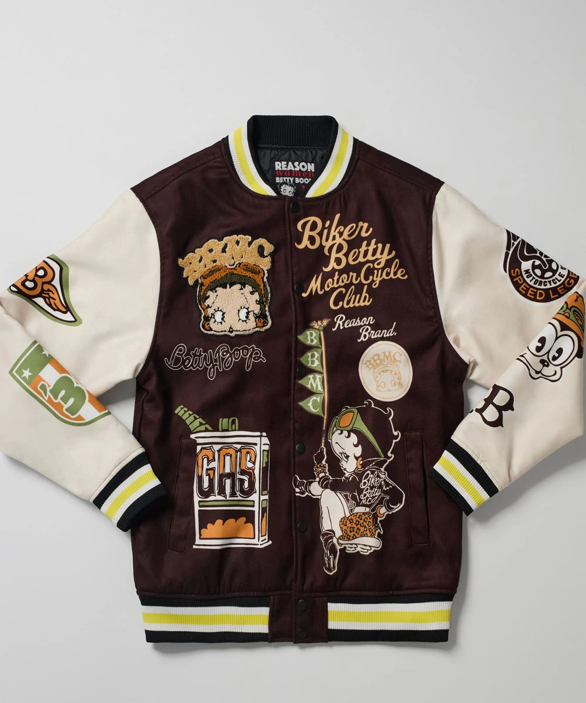 betty_boop_varsity_jacket__brown_0.webp Best Sale Betty Boop Varsity Jacket - Brown Varsity Jackets