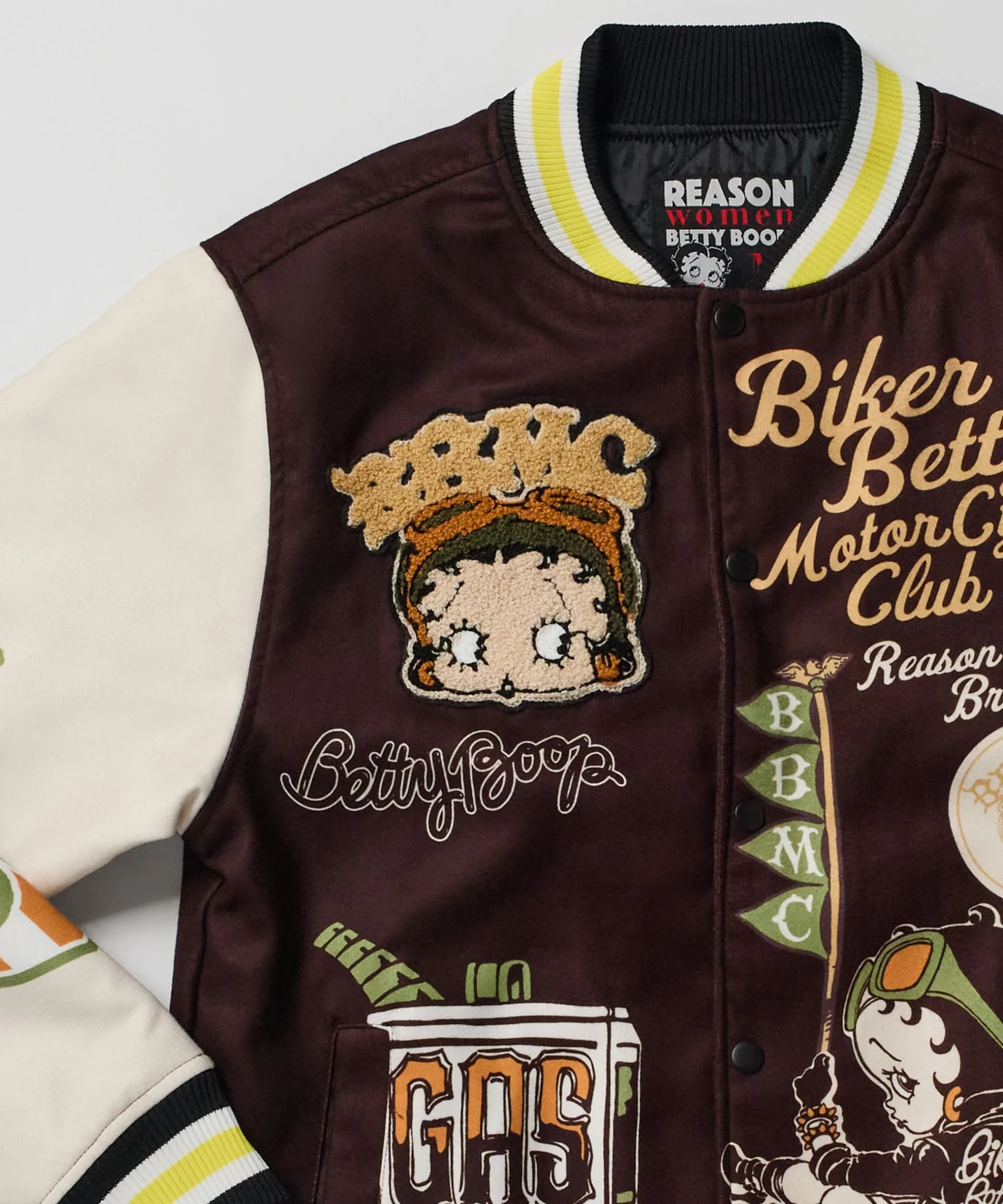 betty_boop_varsity_jacket__brown_1.webp Best Sale Betty Boop Varsity Jacket - Brown Varsity Jackets