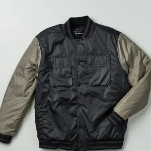 Store Black Out Nylon Bomber Jacket - Black Bomber Jackets | Varsity Jackets