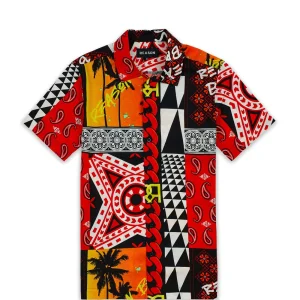 Best Blaze Geometric Allover Print Short Sleeve Shirt Button Downs
