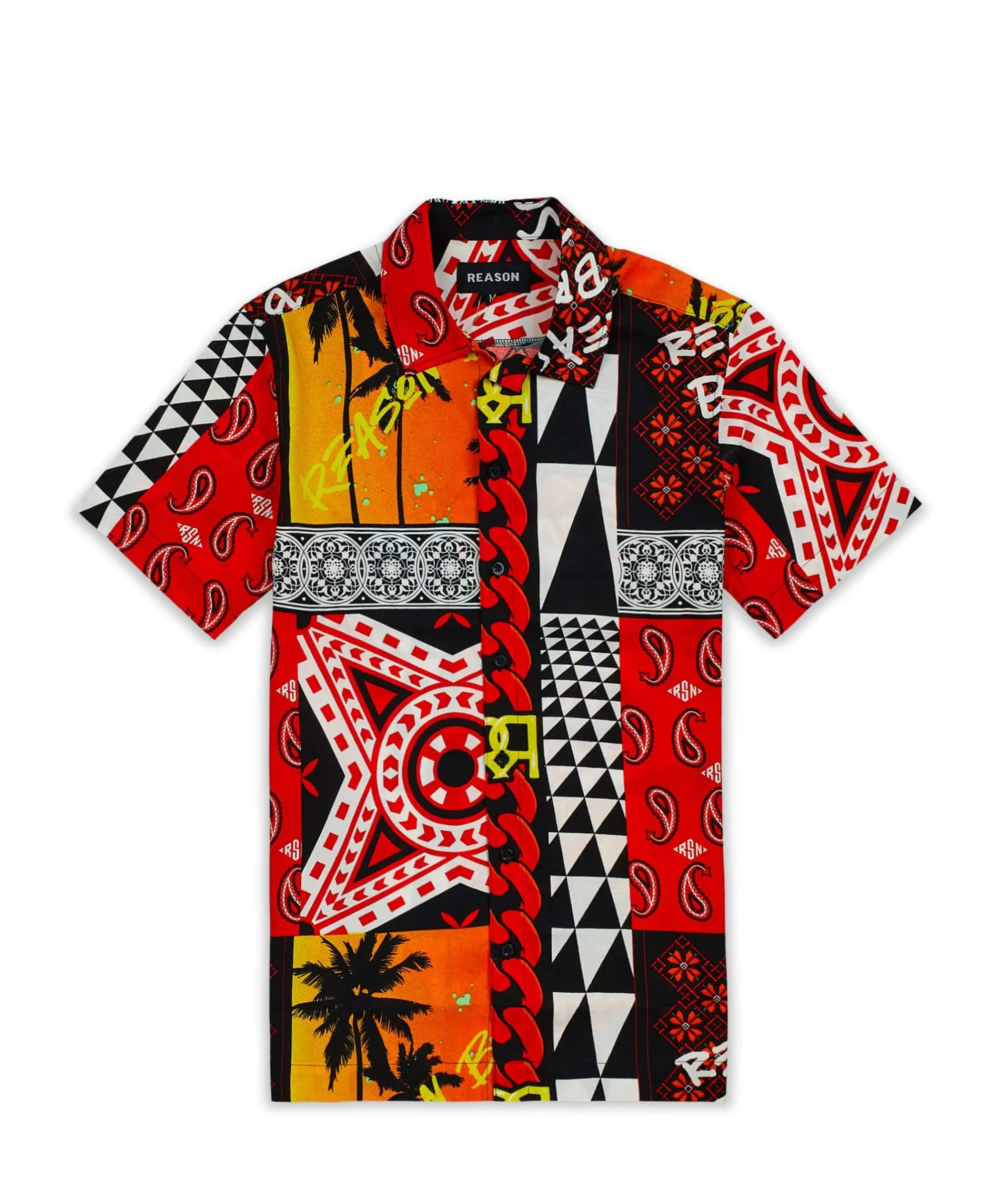 blaze_geometric_allover_print_short_sleeve_shirt_3.webp Best Blaze Geometric Allover Print Short Sleeve Shirt Button Downs