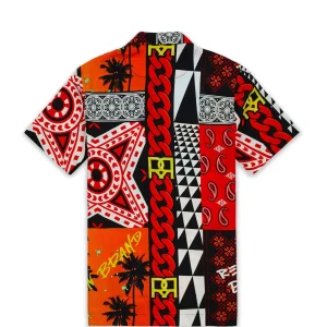Best Blaze Geometric Allover Print Short Sleeve Shirt Button Downs
