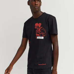 Best Blessed Back Print Short Sleeve Tee - Black Graphic Tees