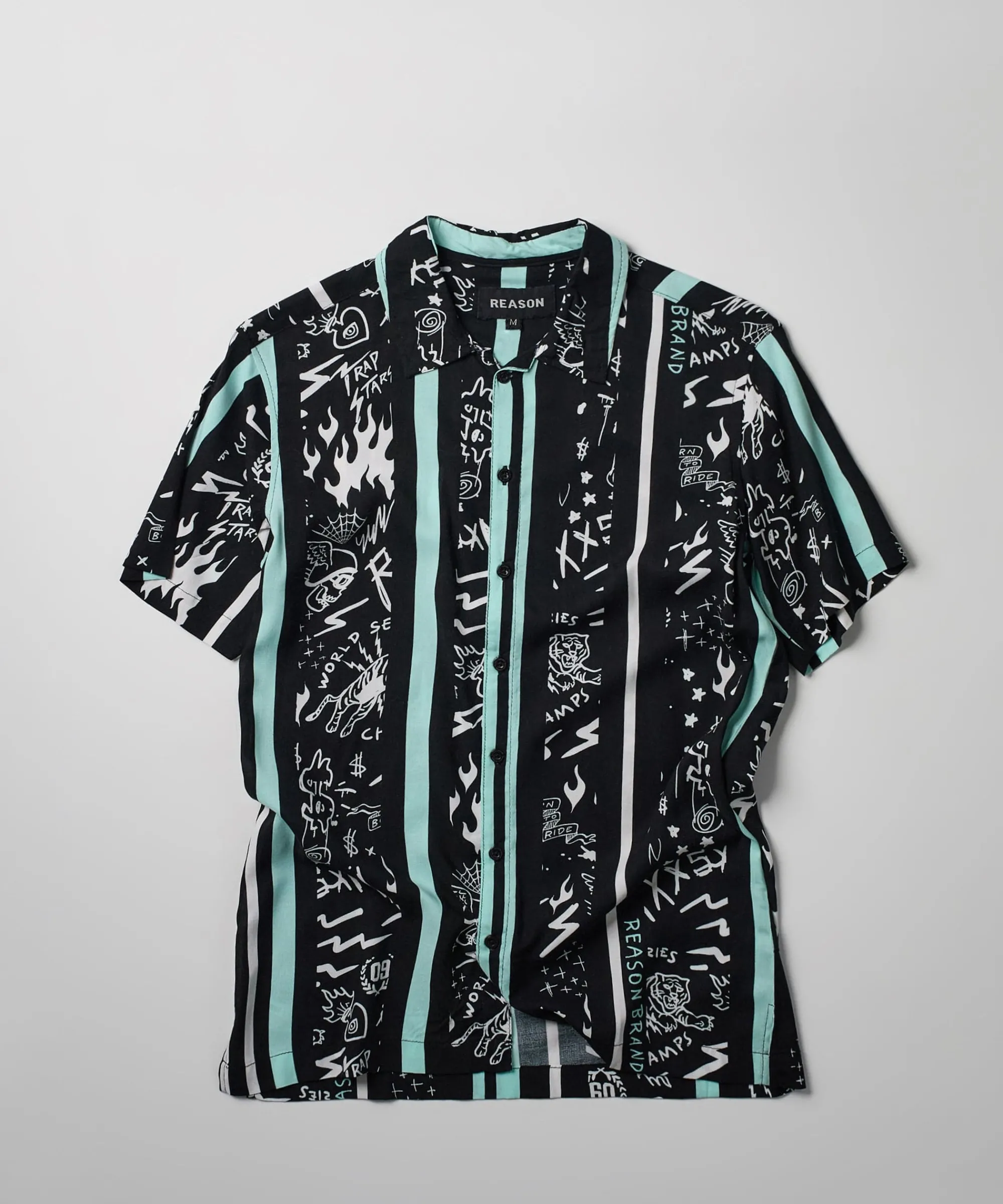 blurry_allover_print_short_sleeve_shirt_1.webp Cheap Blurry Allover Print Short Sleeve Shirt Button Downs