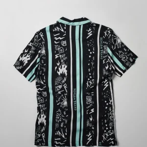 Cheap Blurry Allover Print Short Sleeve Shirt Button Downs