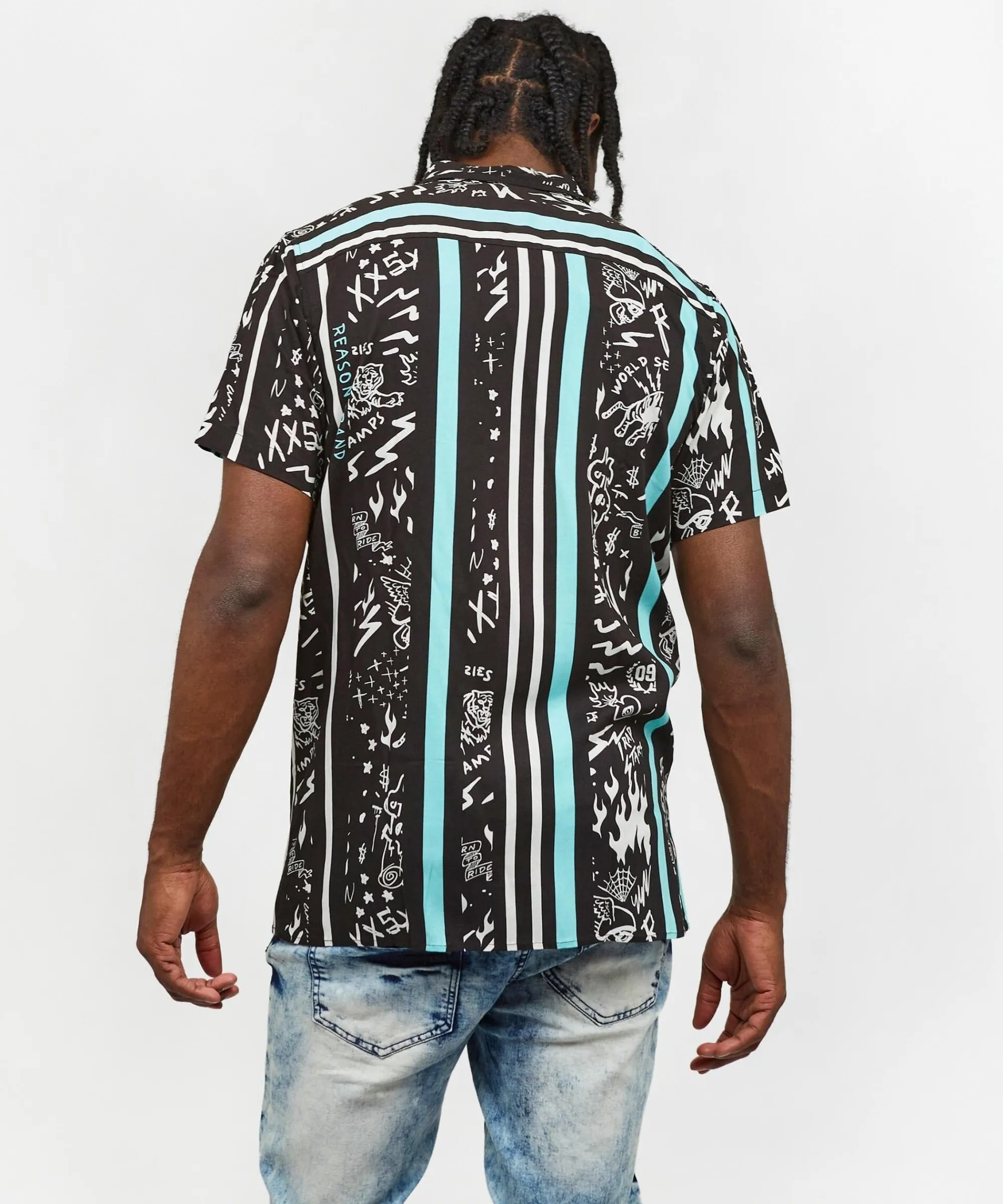 blurry_allover_print_short_sleeve_shirt_3.webp Cheap Blurry Allover Print Short Sleeve Shirt Button Downs