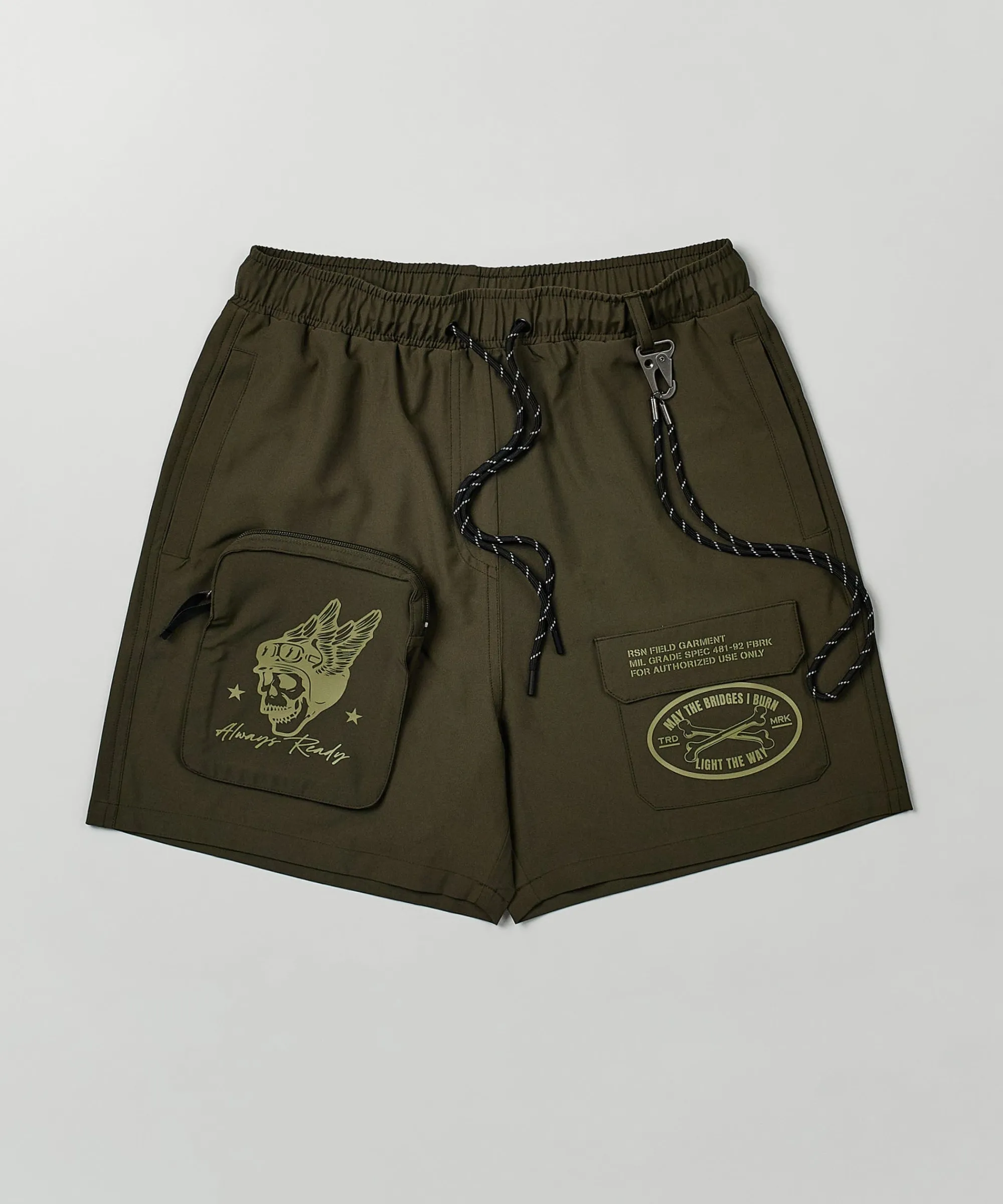 bridges_utility_cargo_stretch_tech_nylon_shorts__green_5.webp Sale Bridges Utility Cargo Stretch Tech Nylon Shorts - Green Shop All Bottoms | Shorts