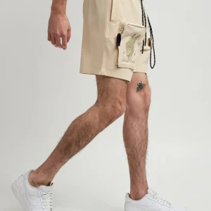 Sale Bridges Utility Stretch Tech Nylon Cargo Shorts - Cream Shop All Bottoms | Shorts