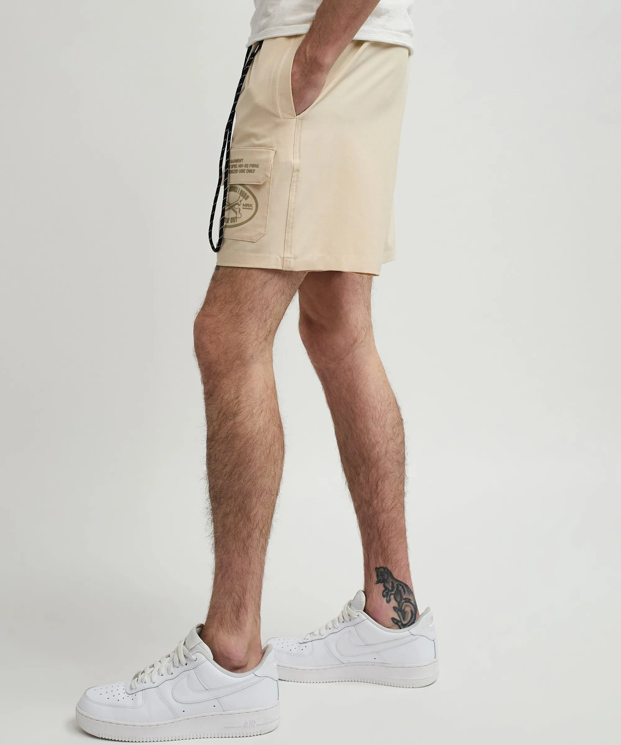 bridges_utility_stretch_tech_nylon_cargo_shorts__cream_4.webp Sale Bridges Utility Stretch Tech Nylon Cargo Shorts - Cream Shop All Bottoms | Shorts