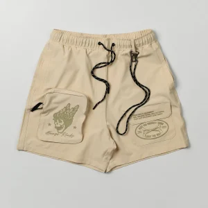 Sale Bridges Utility Stretch Tech Nylon Cargo Shorts - Cream Shop All Bottoms | Shorts