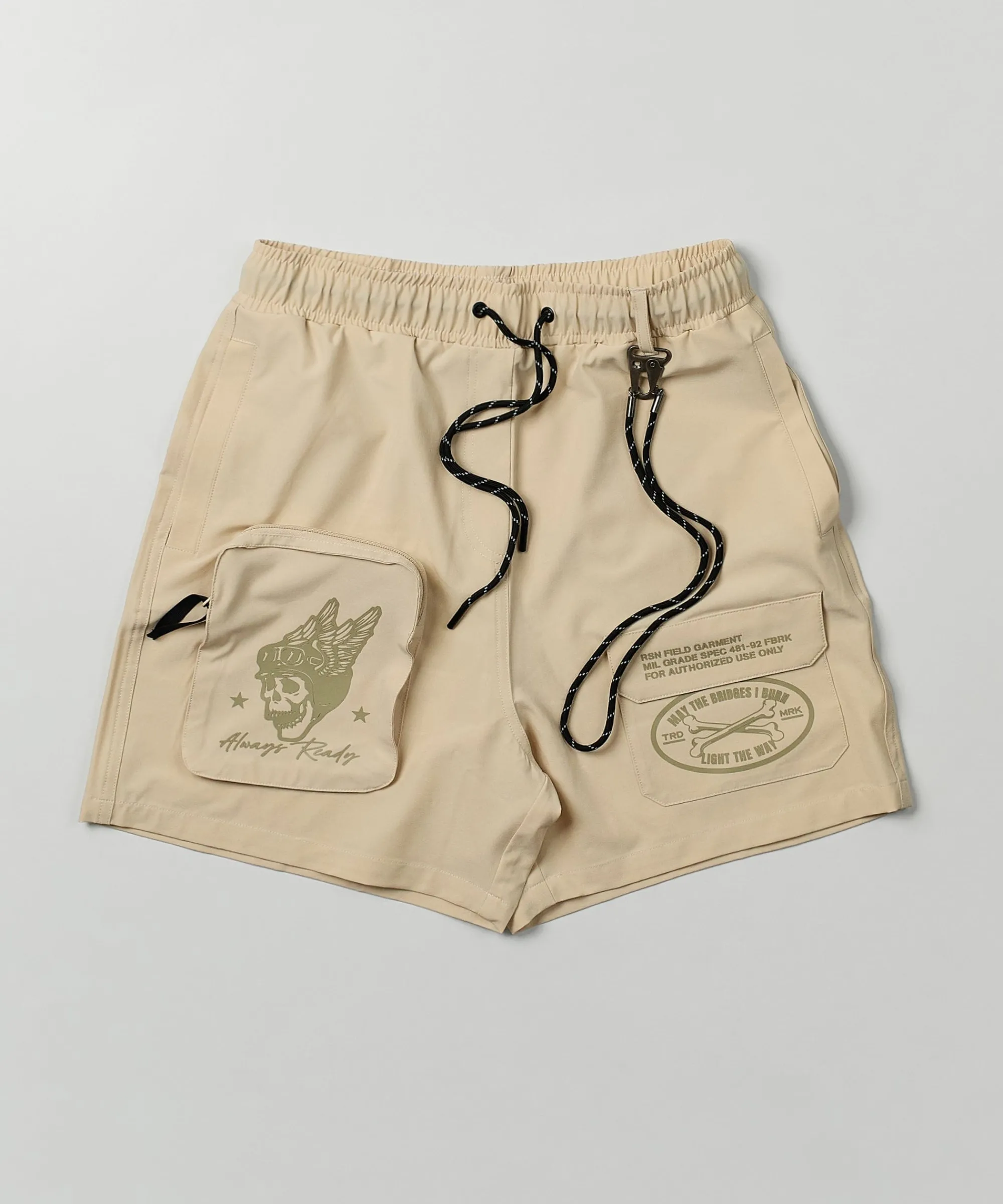 bridges_utility_stretch_tech_nylon_cargo_shorts__cream_5.webp Sale Bridges Utility Stretch Tech Nylon Cargo Shorts - Cream Shop All Bottoms | Shorts