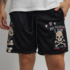 Clearance Burn Mesh Shorts - Black Shop All Bottoms | Shorts