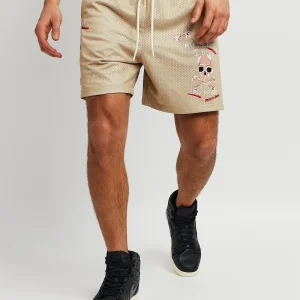 Cheap Burn Mesh Shorts - Khaki Shop All Bottoms | Shorts
