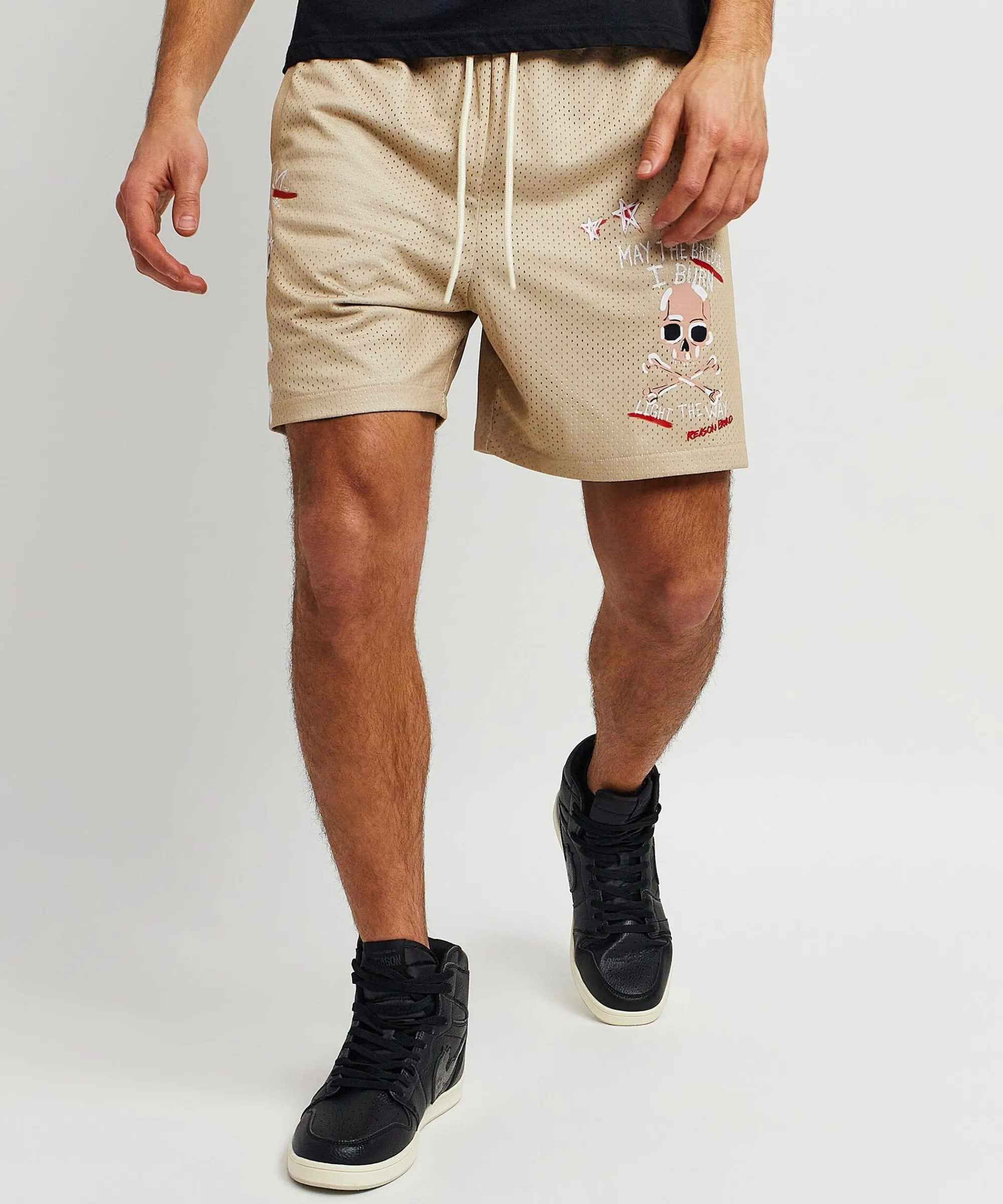 burn_mesh_shorts__khaki_1.webp Cheap Burn Mesh Shorts - Khaki Shop All Bottoms | Shorts