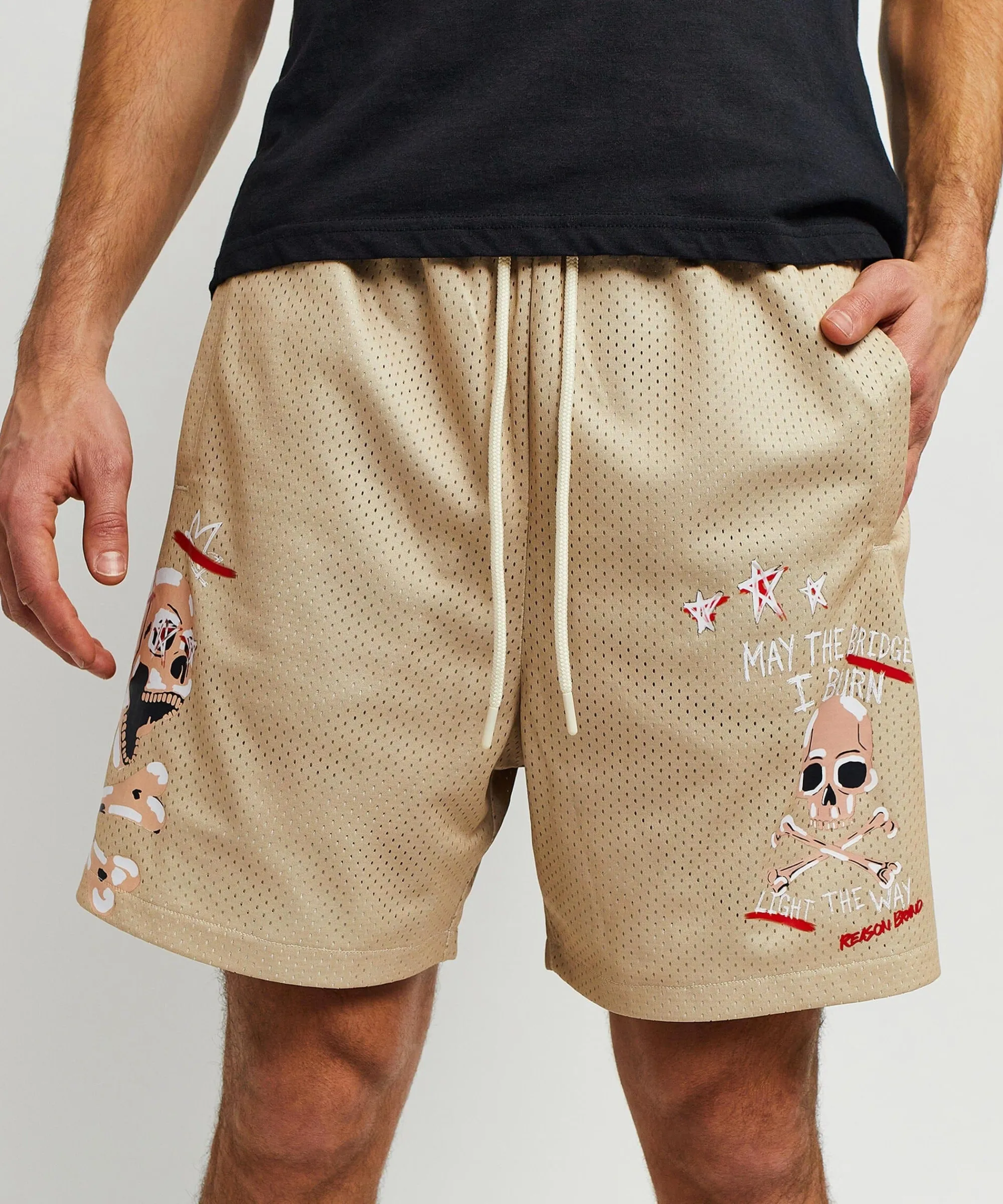 burn_mesh_shorts__khaki_4.webp Cheap Burn Mesh Shorts - Khaki Shop All Bottoms | Shorts