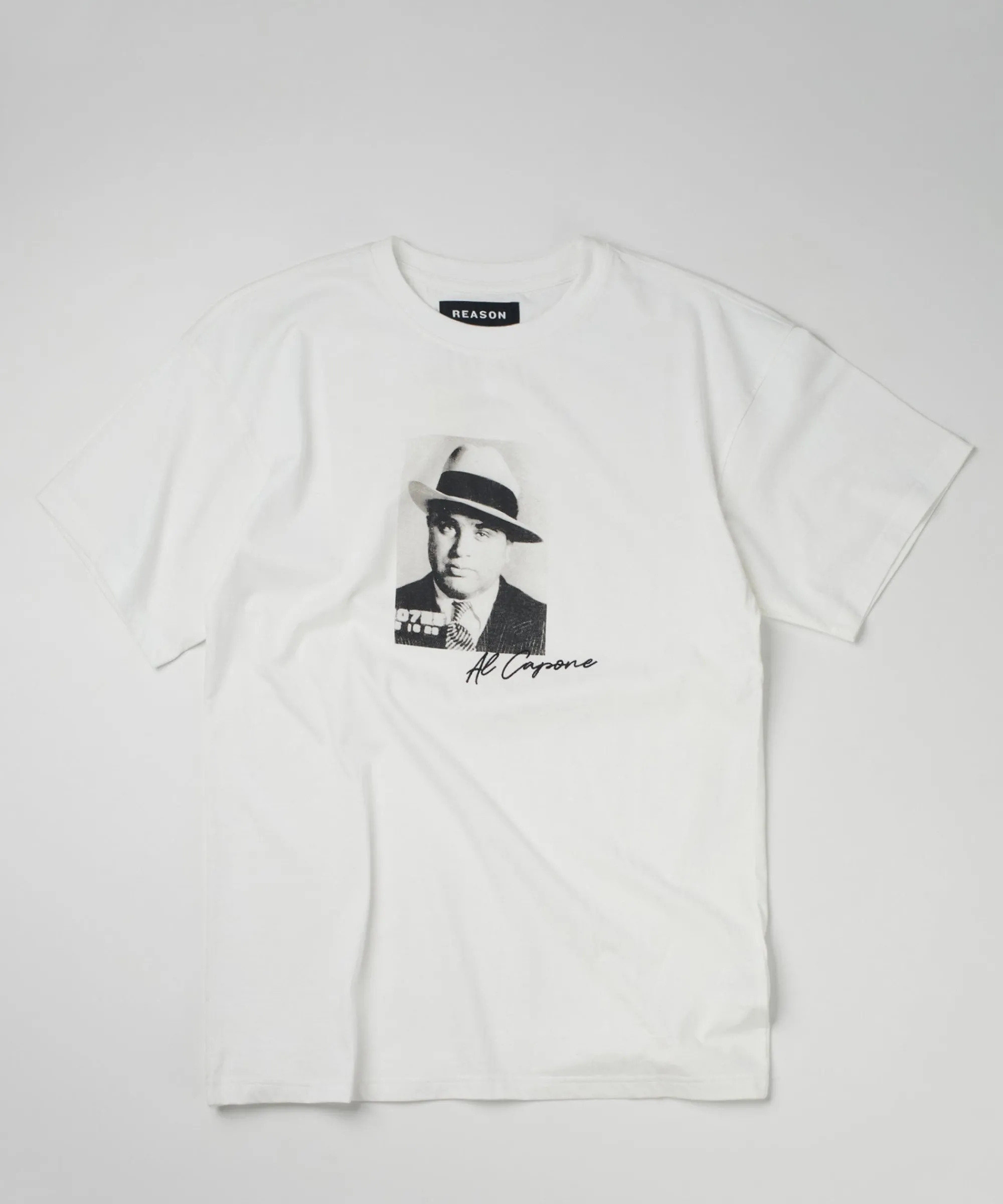 capone_mugshot_short_sleeve_tee__white_0.webp Flash Sale Capone Mugshot Short Sleeve Tee - White Graphic Tees