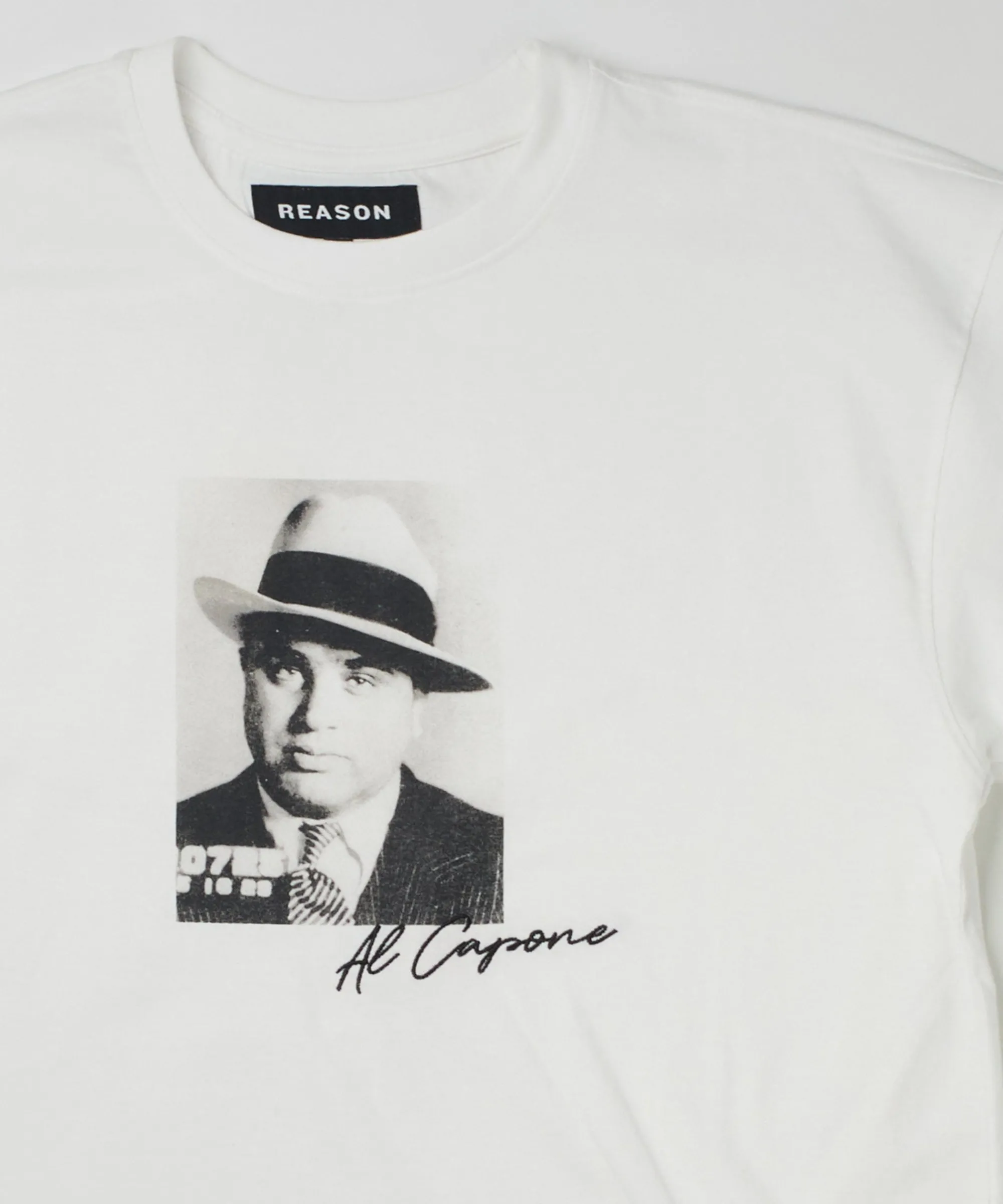capone_mugshot_short_sleeve_tee__white_1.webp Flash Sale Capone Mugshot Short Sleeve Tee - White Graphic Tees