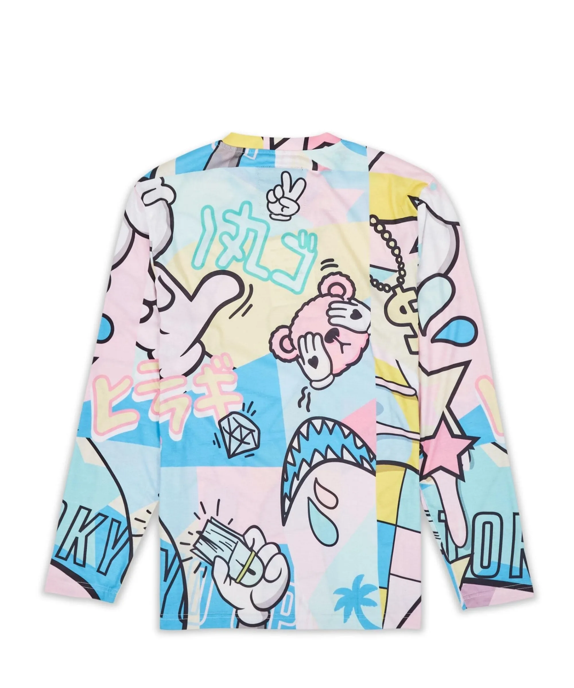 cartoon_print_long_sleeve_tee_2.webp Sale Cartoon Print Long Sleeve Tee Graphic Tees