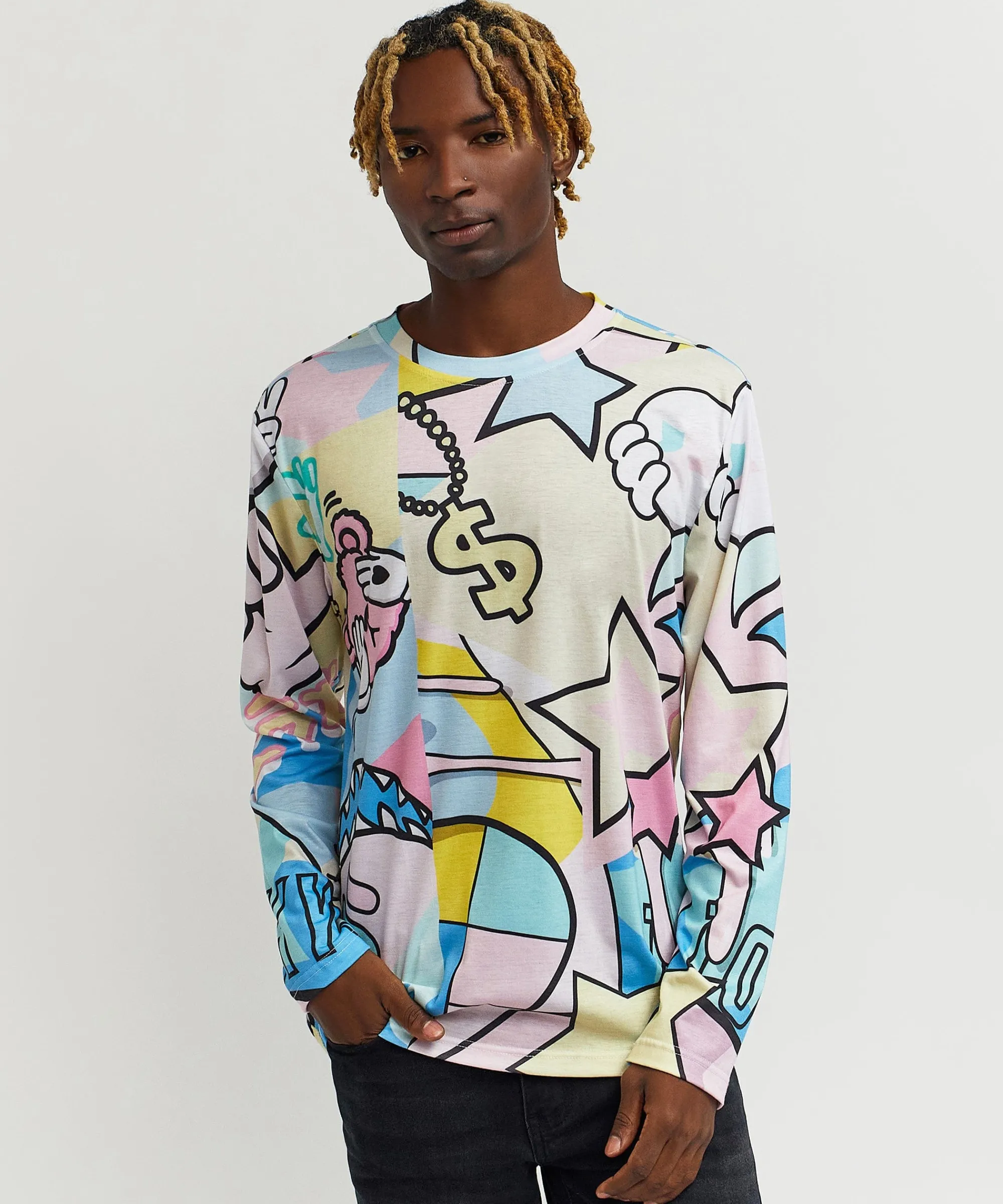 cartoon_print_long_sleeve_tee_3.webp Sale Cartoon Print Long Sleeve Tee Graphic Tees