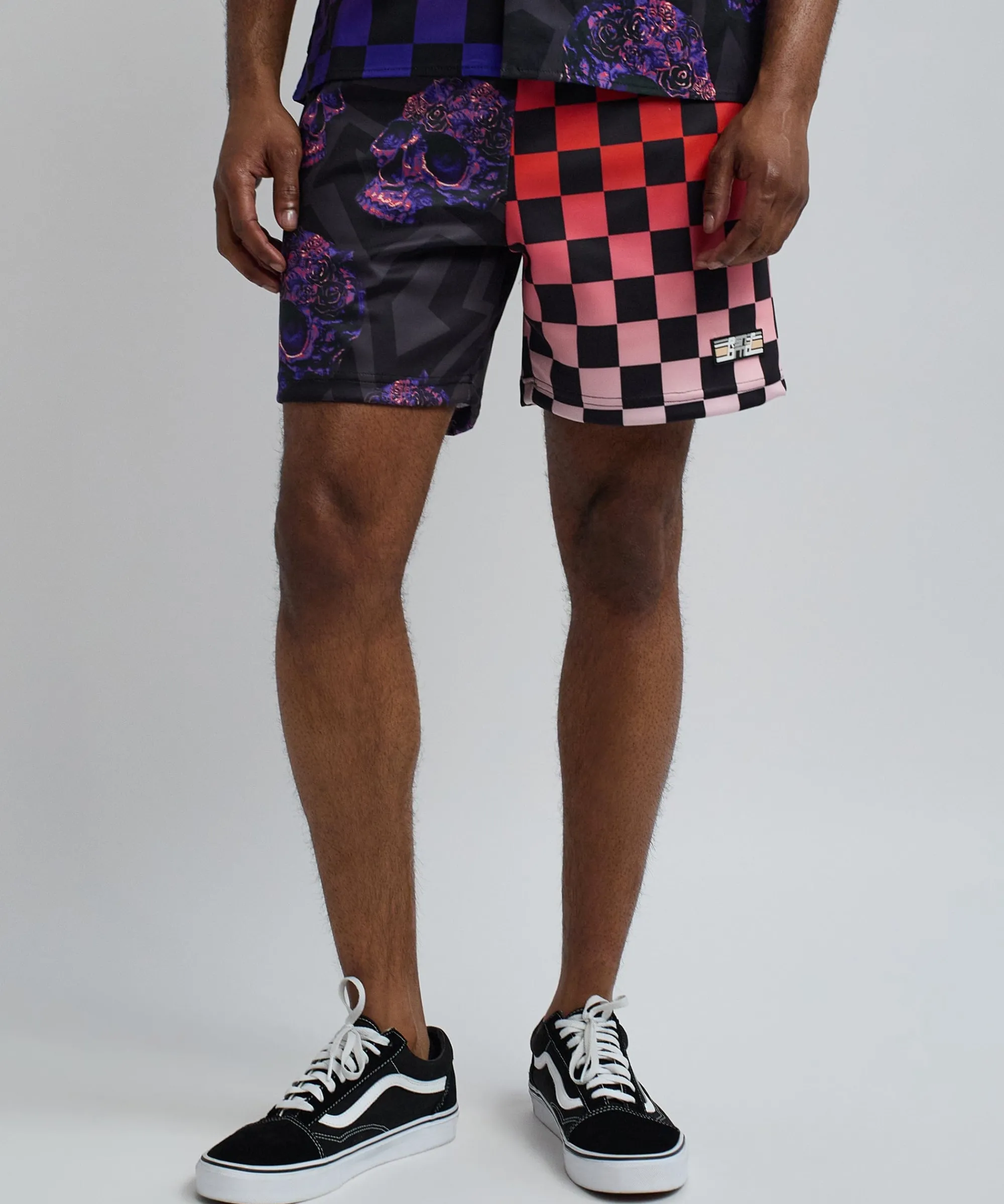 checkers_and_skulls_split_shorts_0.webp Store Checkers And Skulls Split Shorts Shop All Bottoms | Shorts