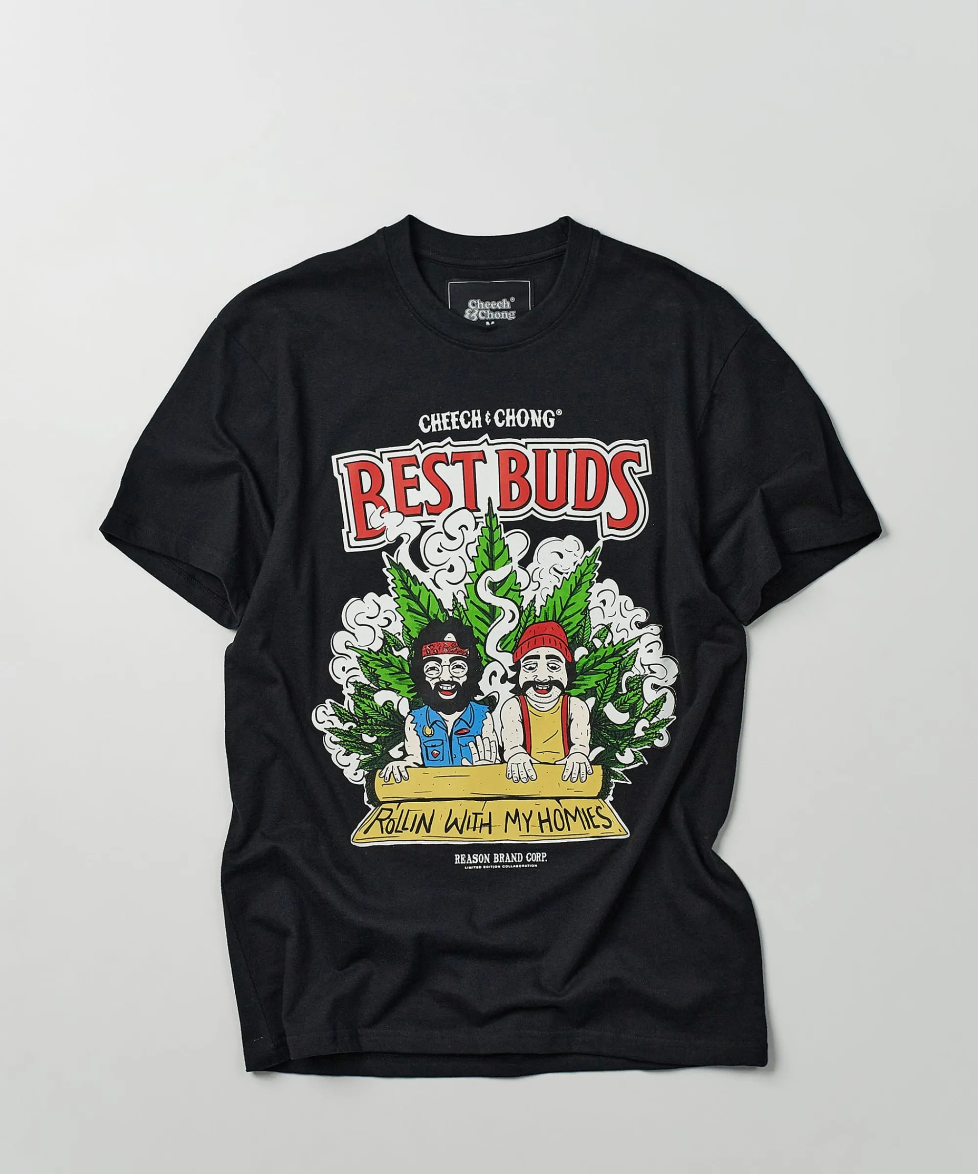 cheech__chong_best_buds_short_sleeve_tee__black_0.webp Discount Cheech & Chong Best Buds Short Sleeve Tee - Black Graphic Tees