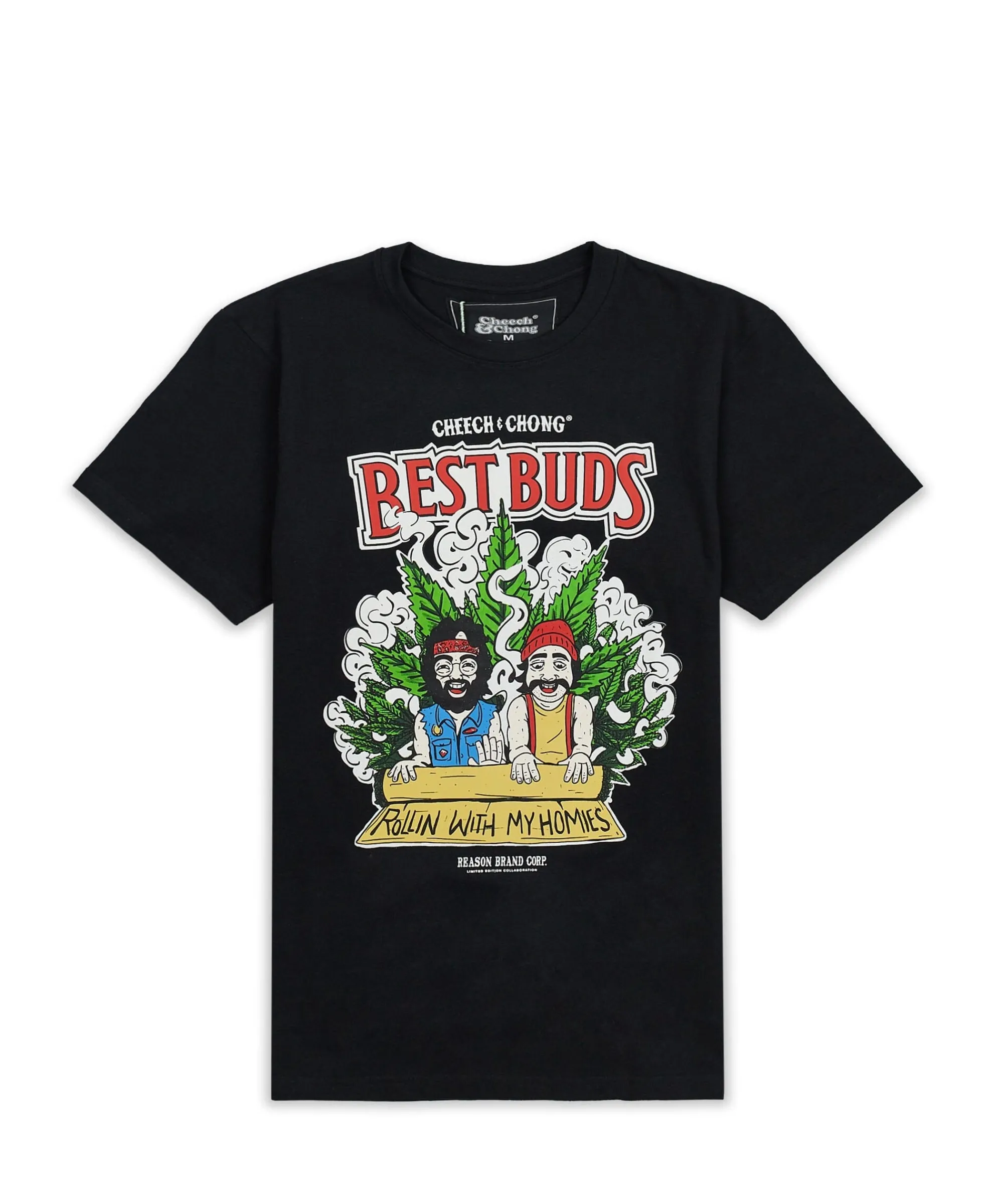 cheech__chong_best_buds_short_sleeve_tee__black_4.webp Discount Cheech & Chong Best Buds Short Sleeve Tee - Black Graphic Tees