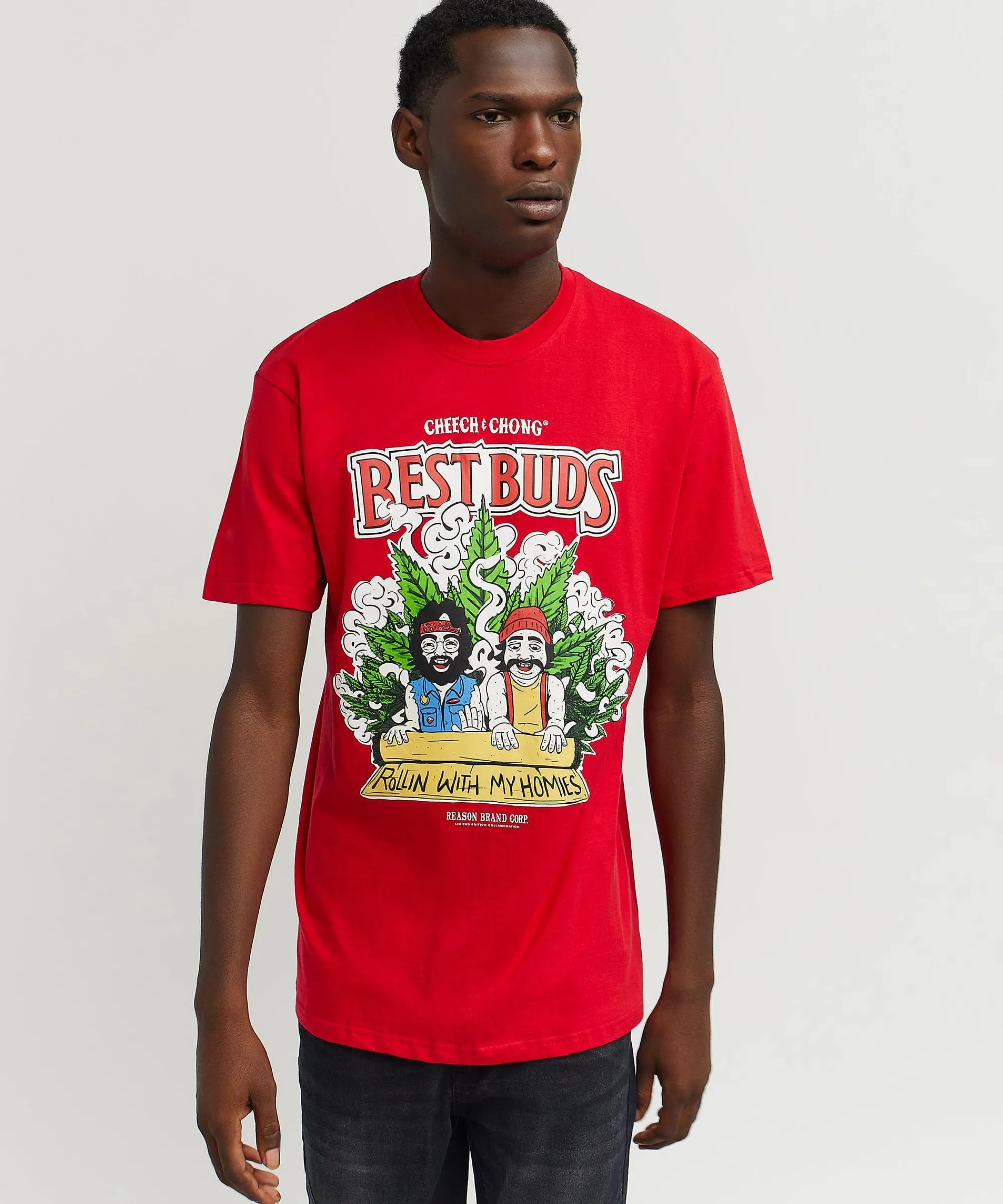 cheech__chong_best_buds_short_sleeve_tee__red_1.webp Best Cheech & Chong Best Buds Short Sleeve Tee - Red Graphic Tees