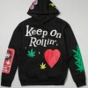Best Sale Cheech & Chong Keep On Rolling Hoodie - Black Hoodies | Hoodies